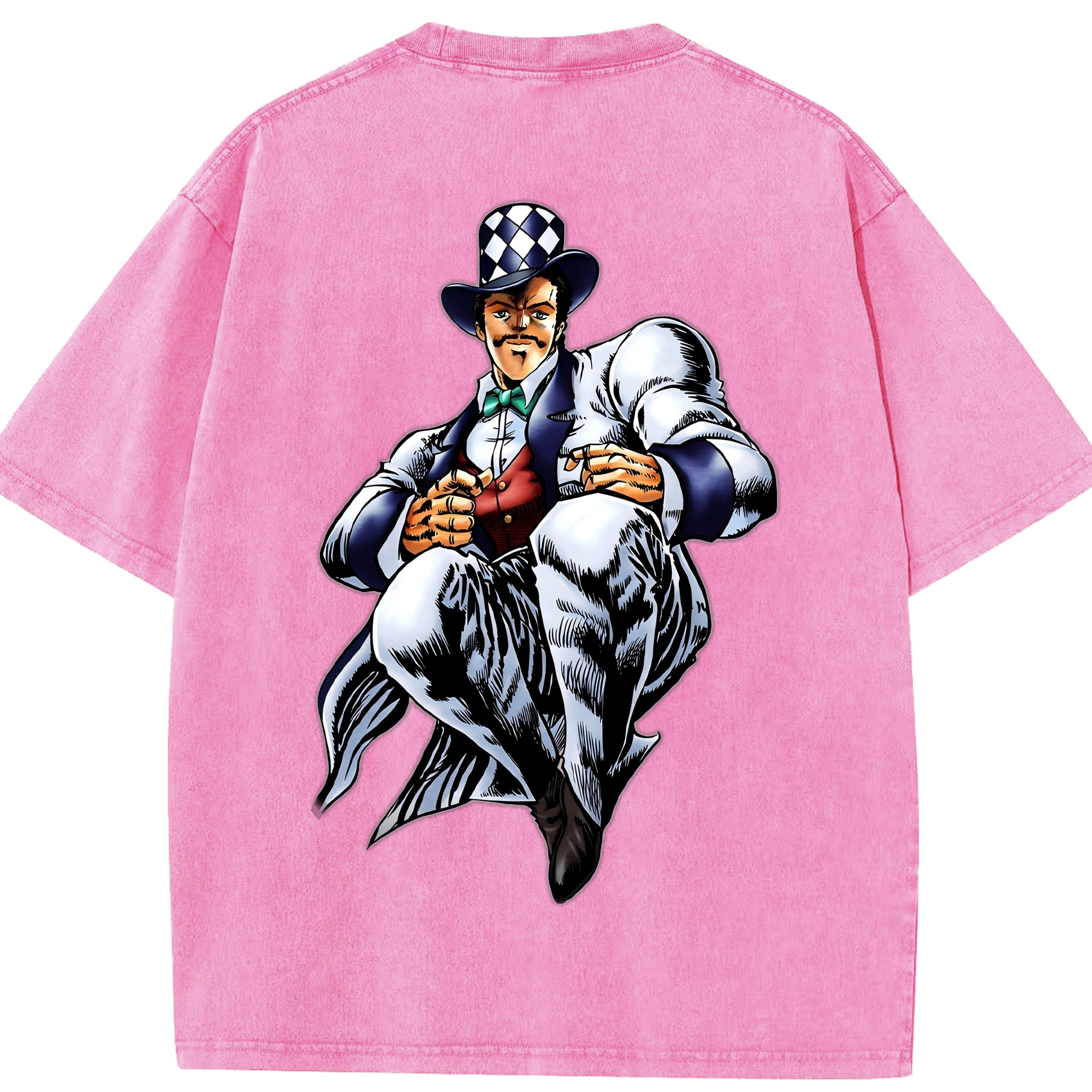 （画像用） ジョジョの奇妙な冒険 ウィル?アントニオ?ツェペリ JoJo's Bizarre Adventure Will Anthonio Zeppeli 綿100% ヴィンテージ風 半袖Tシャツ（背面プリント）